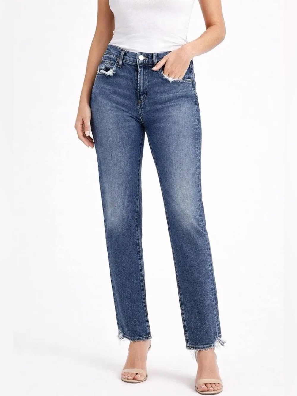 AGOLDE Toni Slim Stratosphere Distressed Slim Straight Jeans Size 29